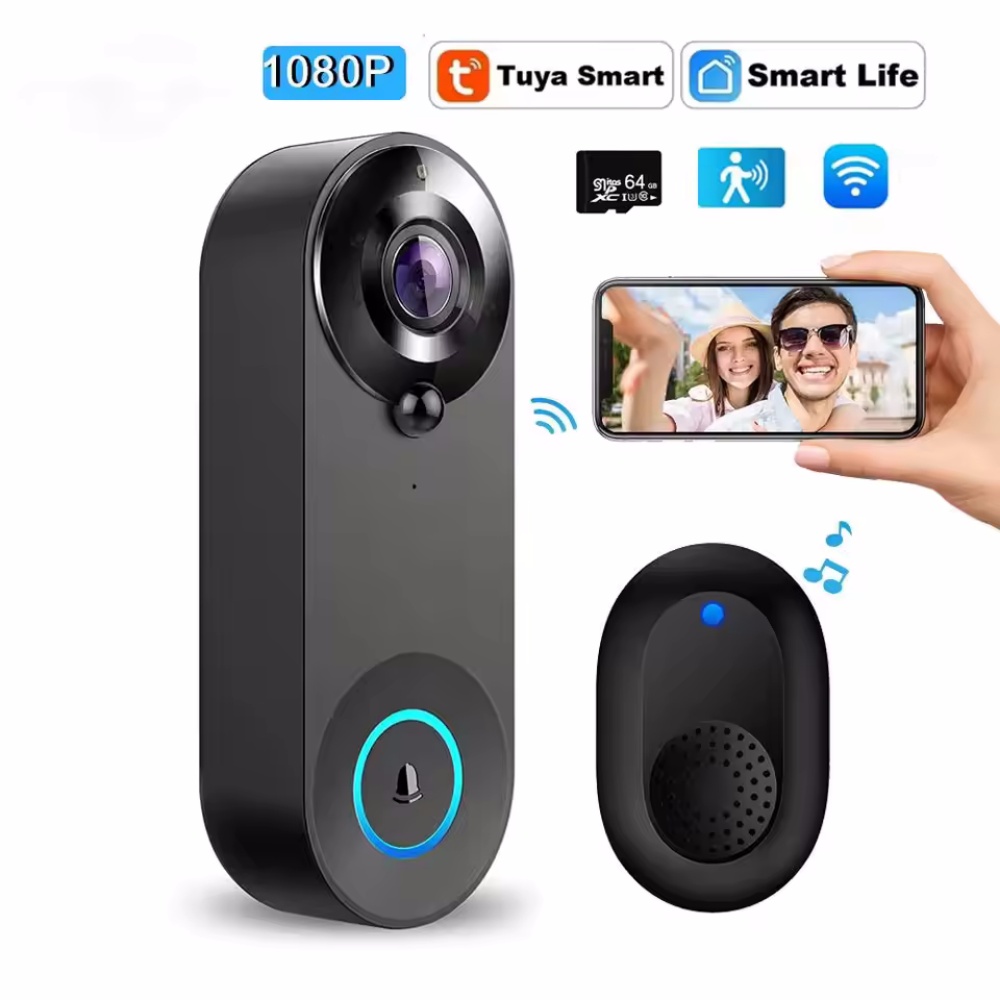 Smart Home Cctv - Tuya 1080P Draadloze WIFI Deurbel Video-intercom