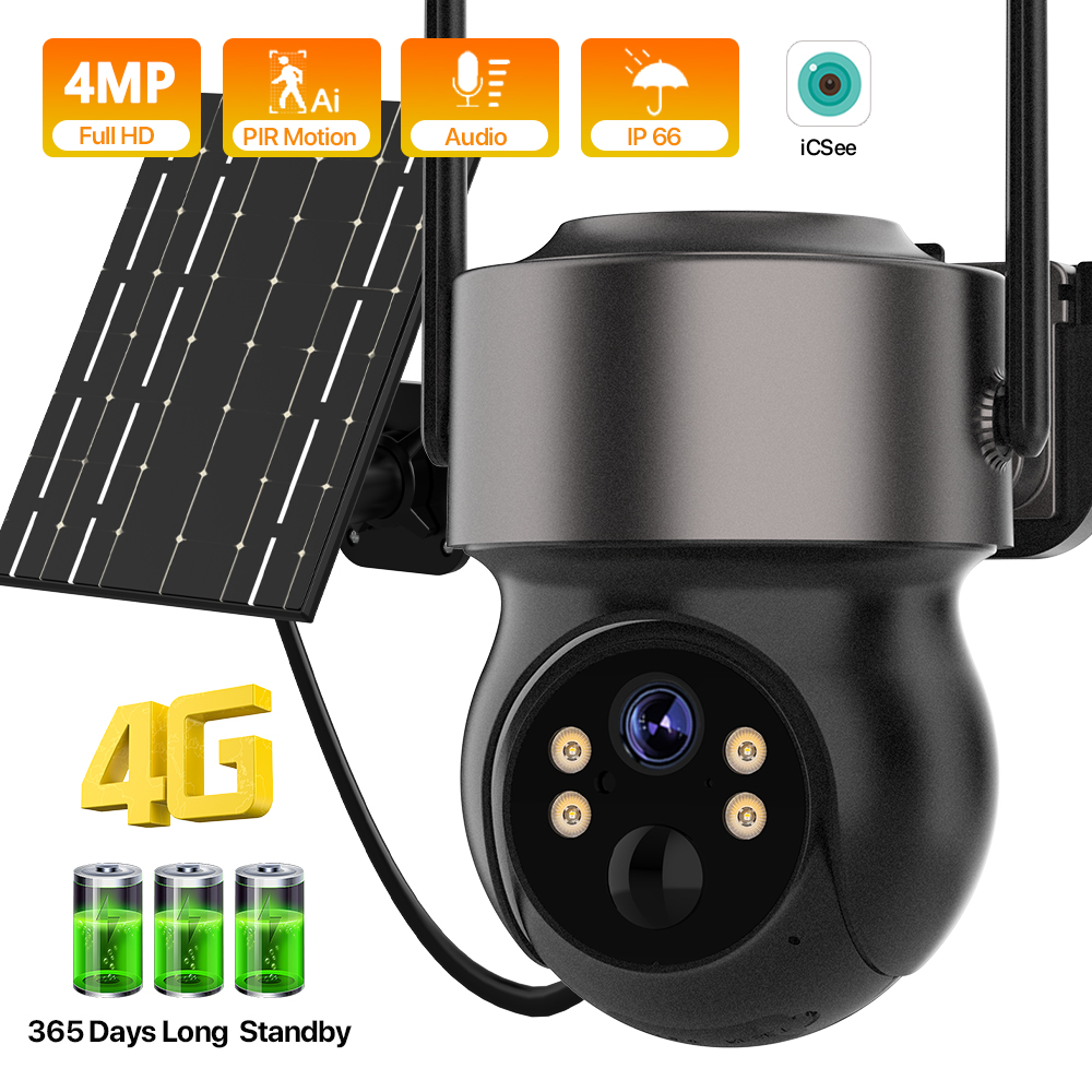 Smart Home Cctv - 4MP 4G SIM Zonne-energie op batterijen