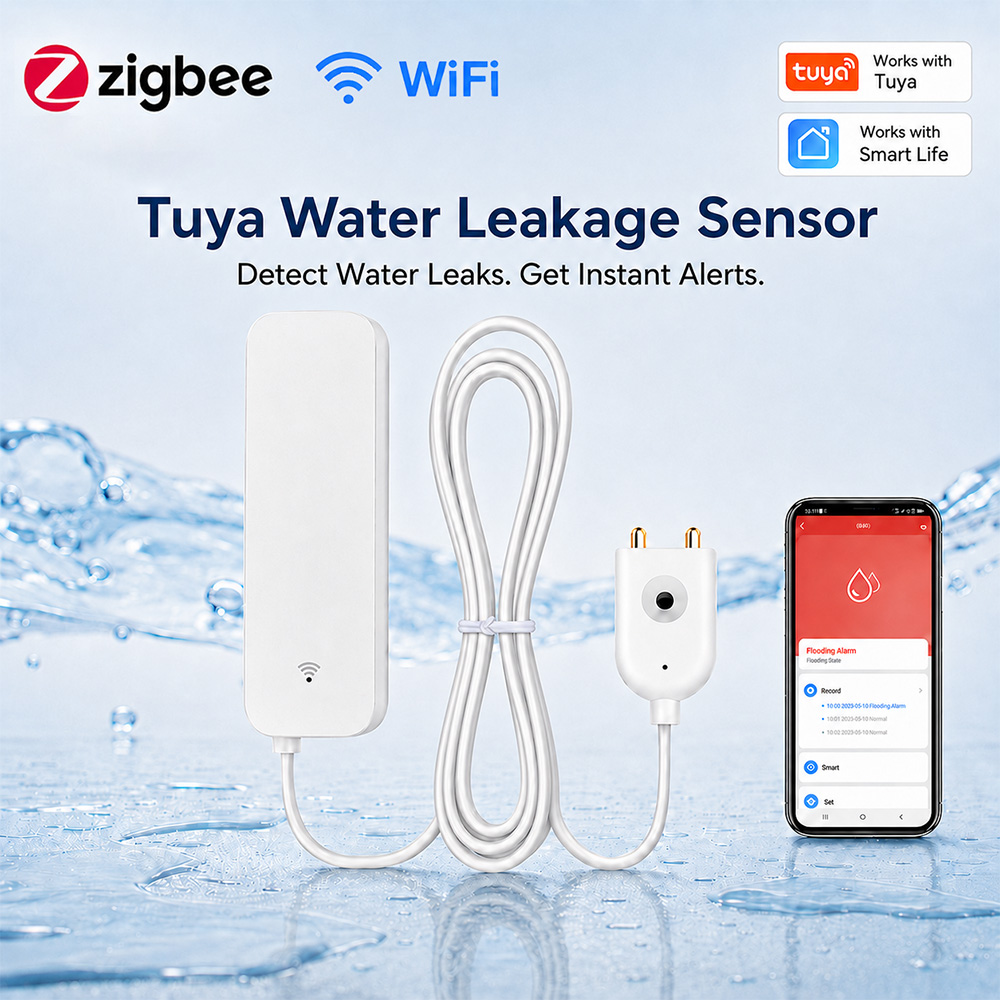 Smart Home Network - ZigBee WiFi Waterleksensor Overstromingslekkage Alarmdetector Tuya