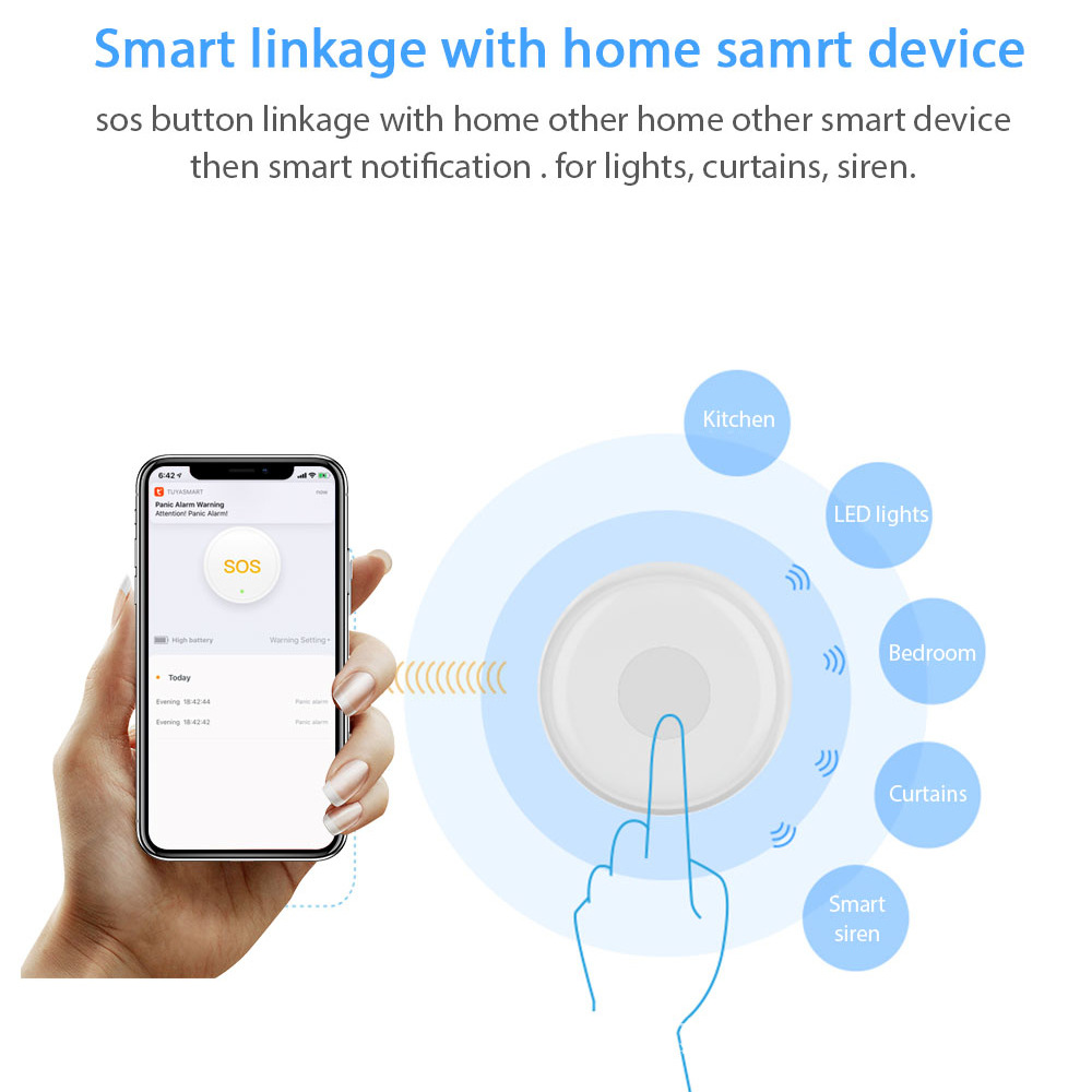Smart Elderly Home - Draadloze paniekknop Tuya Oudere SOS Intelligente