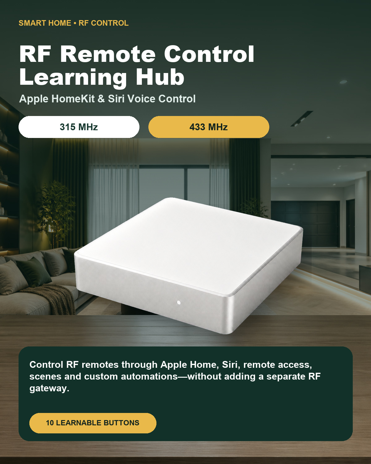 Smart Home Hub Samsung - 315/433MHz RF Afstandsbediening Leerhub, 10-Knops Smart