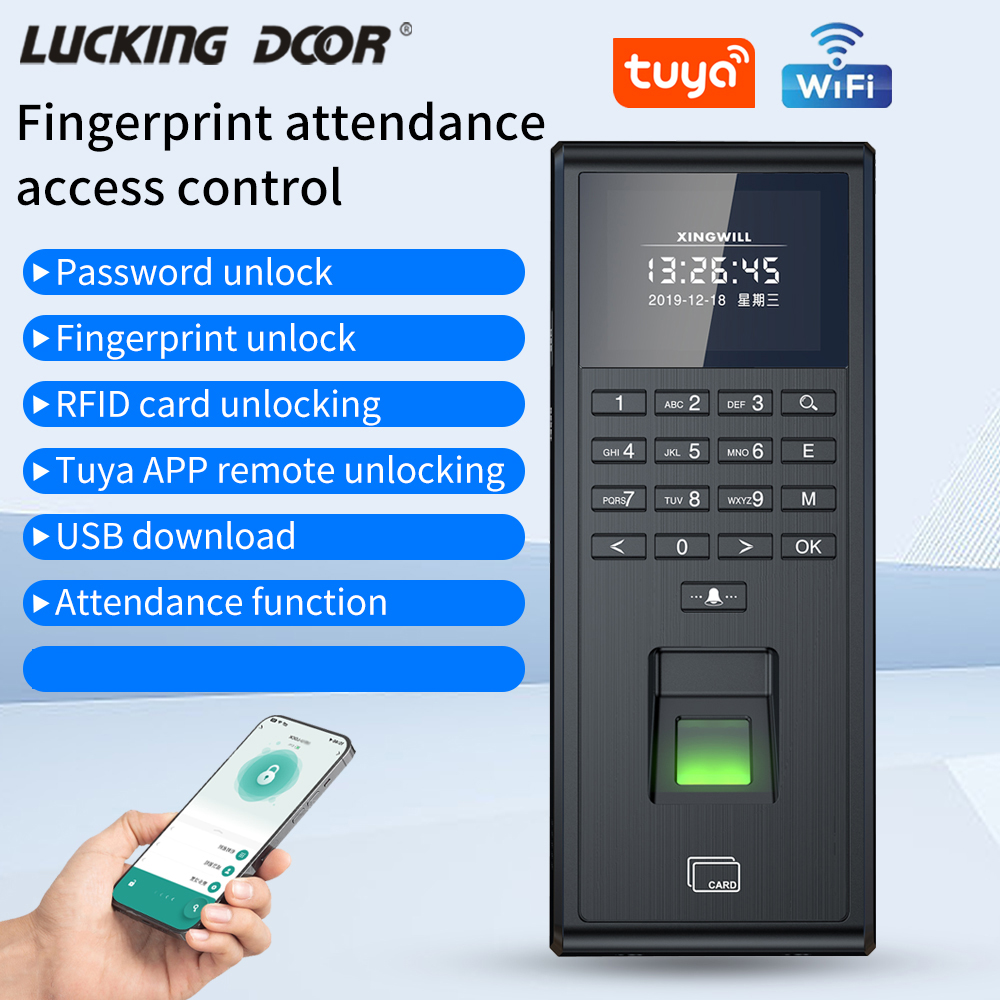 Smart Home Key - Tuya Smart Biometrische Vingerafdrukherkenning Tijdregistratiesysteem 1000