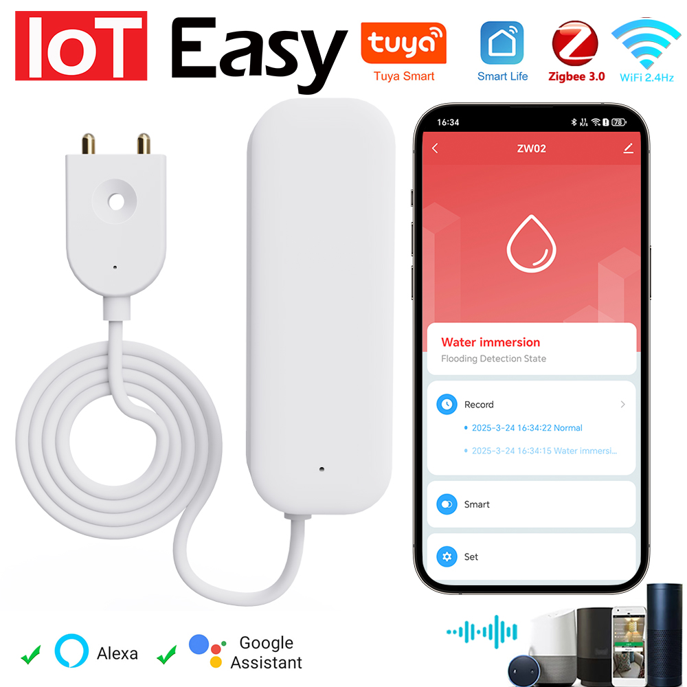 Smart Home Network - Tuya WiFi ZigBee Watersensor Lekkage Alarm