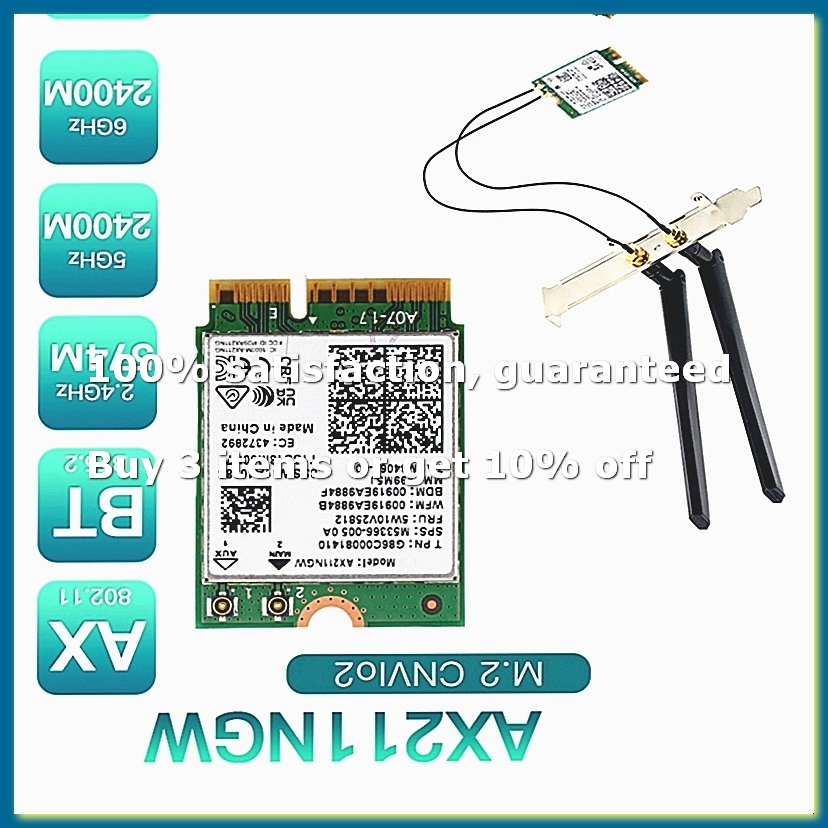 Smart Home Key - AX211NGW+Dual Antenne WiFi 6E M.2 Key
